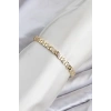 HEYF CM Model Zirkon Taşlı VIP Seri Gold Renk Pirinç Kadın Bileklik