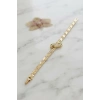 HEYF Gold Renk Pirinç Zirkon Taşlı Yılan Model Kadın Bileklik