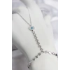 HEYF Gümüş Renk Pirinç Zirkon Taşlı Nazar Model Şahmeran