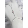 HEYF Gümüş Renk Pirinç Zirkon Taşlı Pembe Kalp Model Şahmeran
