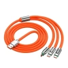 heyf HEYF® 3 in 1 Type-C + Micro Usb + Lightning Hızlı Şarj Kablosu Silikon Kablo 1 Metre Opp Ambalaj