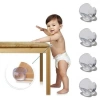 heyf HEYF® Bebek Çocuk Yumuşak ve Esnek Dairesel Şeffaf Yapışkanlı Güvenlik Köşe Koruyucu (4 Adet)