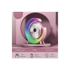 HEYF Masaüstü Vantilatör Usb Şarjlı Rgb Led Işıklı 3 Kademeli 180° Ayarlanabilir Soğutucu Fan Pembe