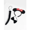 HEYF Minnie Mouse Kostüm Seti Taç Kuyruk Papyon Gösteri Seti