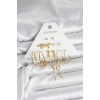 HEYF Pirinç Gold Renk 6 Çiftli Kadın Küpe Seti