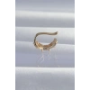 HEYF Pirinç Gold Renk Zirkon Taş Kaplama Earcuff Küpe
