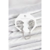 HEYF Pirinç Gümüş Renk Sarmal Model Zincir Bağlantılı Ear Cuff Küpe Seti