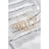 HEYF Pirinç Halka Model Gold Renk Kadın Set Küpe