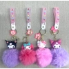 HEYF Ponponlu Kuromi Ve Hello Kitty Anahtarlık Alk4246