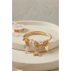 HEYF Tavşan Model Gold Renk Pembe Charmlı Bileklik