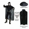 HEYF Vendetta Kostüm Seti – Şapka Maske Pelerin (120 Cm)