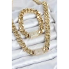 HEYF Xuping Gurmet Gold Renk Kolye ve Bileklik Seti