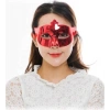 HEYF Kırmızı Renk Kostüm Partisi Ekstra Parlak Balo Maskesi 15x10 Cm