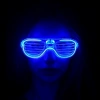 Mavi Led Işıklı Parti Gözlüğü - Neon Glow Şerit Gözlük 3 Modlu