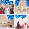 HEYF Metalize Parlak Mavi Kalp Şekilli Uçan Balon Folyo 18 İnç 45 Cm 25 Adet