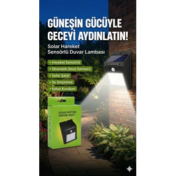 20 Ledli Hareket Sensörlü Dış Mekan Solar Lamba
