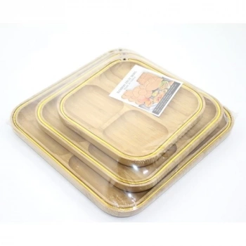 3lü Ahşap Kahvaltı Çerez Ve Meyve Sunum Tabağı