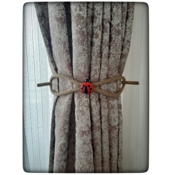 6 Adet Braçol Kanat Perde Tokası Tül Perde Tutucu Perde Süs Uğur Böceği İle Uğur Gelsin