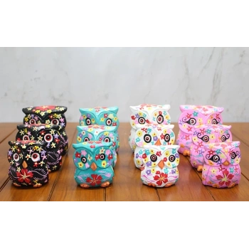 HEYF Ahşap 3lü Baykuş Seti Polos:3