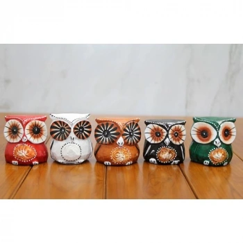 Ahşap 5li Baykuş Seti Model 3