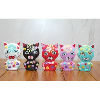 HEYF Ahşap 5li Kedi Seti Polos:5