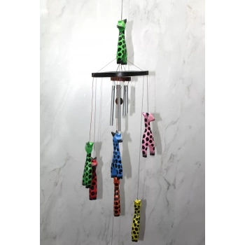 Ahşap Zürafali Rüzgar Çani Sayang:3