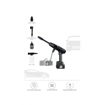 Akülü Şarjlı Yüksek Basınçlı Oto Araba Bahçe Yıkama,temizleme Su Sı