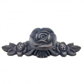 Antika Tarz Dekoratif Pirinç Gül Düğme - 30x100 Mm, Oksit