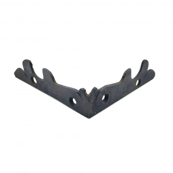 Antika Tarz Dekoratif Pirinç Lale Köşe Gönye - Yan, 105x105 Mm, Oksit