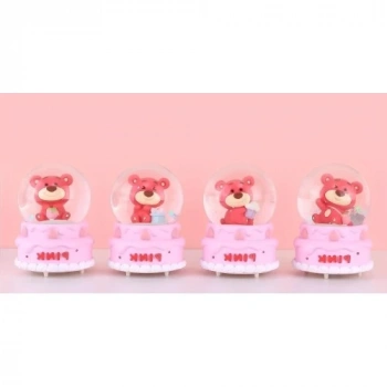 Ayıcıklı Işıklı Kar Küresi 7 Cm