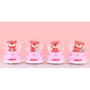 HEYF Ayıcıklı Işıklı Kar Küresi 7 Cm Alk3102