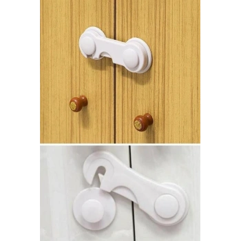 Bebek Çocuk Güvenliği Çekmece Ve Dolap İçin Kendiliğinde Yapışkanlı Vidasız Kapak Kilidi