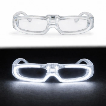 Beyaz LED Işıklı Parti Gözlüğü - 3 Modlu