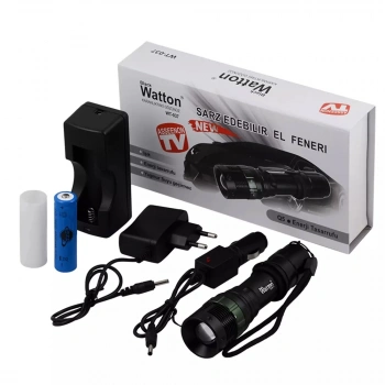 HEYF Black Wt-037-şarjlı Zoomlu Acil Durum Feneri