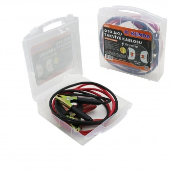 Kendo Ktk-302 ( 150 Amper ) Oto & Araç Akü Takviye Kablosu Seti ( 1.83mt ) ( Şeffaf Plastik Çantalı )*12