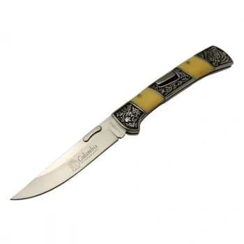 Columbia A 3159 C Kamp Çakı 24 Cm - İşlemeli Sedef Saplı, Kemerlikli