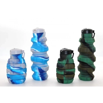 HEYF El Bombası Tasarımı Katlanabilir Portatif Silikon Su Şişesi 500 Ml Alk3139