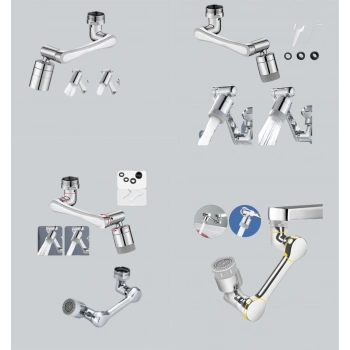 Esnek 1080° Musluk Başlığı 3 Eklemli Hareketli Su Modlu Lavabo Aparatı