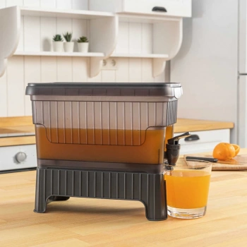 Gri Buzdolabı İçi Musluklu Ayaklı Su -limonata - İçecek Sebili Piknik Bidonu 4 Lt