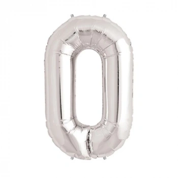 Gümüş Rengi Folyo Rakam Balon 1 Metre