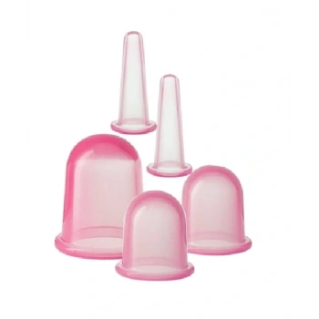 Hacamat Kupası Seti Silikon - 5li Set - Selülit Masaj Seti