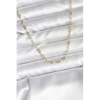 HEYF 14K Gold Renk Kaplama Ataç Zincir Model CM Kadın Kolye