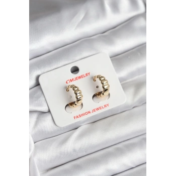 HEYF 14K Gold Renk Kaplama CM Kadın Küpe