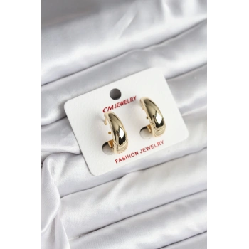 HEYF 14K Gold Renk Kaplama Halka CM Kadın Küpe