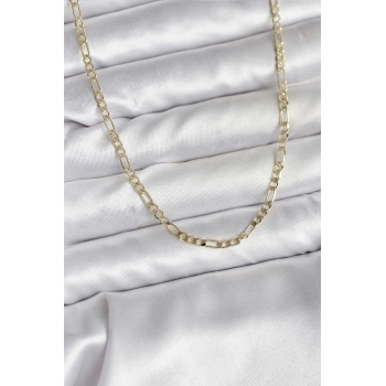 HEYF 14K Gold Renk Kaplama Kuşgözü Zincir Model Pirinç CM Kadın Kolye