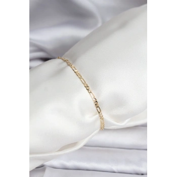 HEYF 14K Gold Renk Kaplama Minimal Zincir Model CM Kadın Bileklik