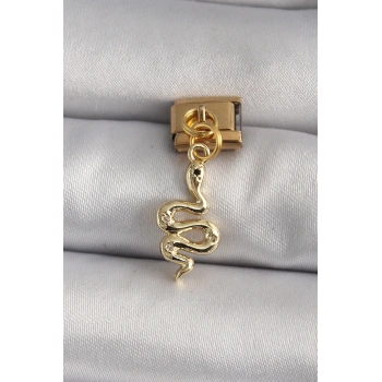 HEYF 316L Çelik Gold Renk Sallantı Yılan Model Nomination Charm