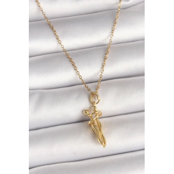 HEYF 316L Çelik Gold Renk Zincir Sarılma Model Kadın Kolye