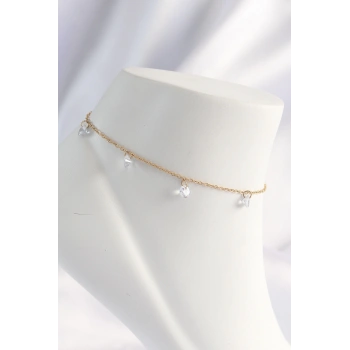 HEYF 316L Çelik Gold Renk Zirkon Taşlı Halhal