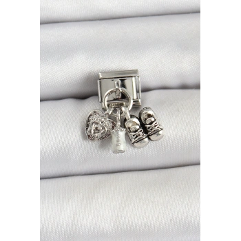 HEYF 316L Çelik Gümüş Renk Bebek Konsept Nomination Charm